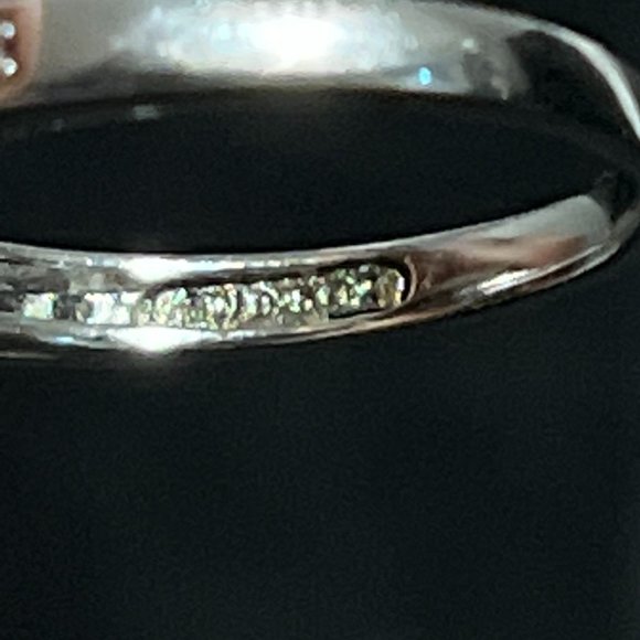 Sterling Silver With Brown Glass And Clear Cz Ring Sz 8 1/2 (R282) - Picture 6 of 6